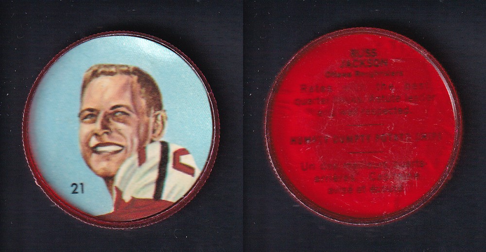 1963 CFL NALLEY'S FOOTBALL COIN #21 R. JACKSON photo 1963 CFL NALLEY'S FOOTBALL COIN #21 R. JACKSON photo