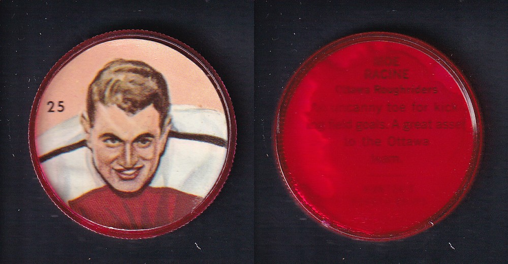 1963 CFL NALLEY'S FOOTBALL COIN #25 M. RACINE photo 1963 CFL NALLEY'S FOOTBALL COIN #25 M. RACINE photo
