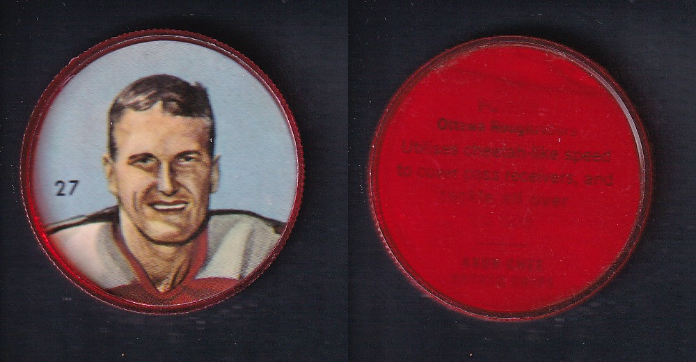 1963 CFL NALLEY'S FOOTBALL COIN #27 J. POIRIER photo 1963 CFL NALLEY'S FOOTBALL COIN #27 J. POIRIER photo
