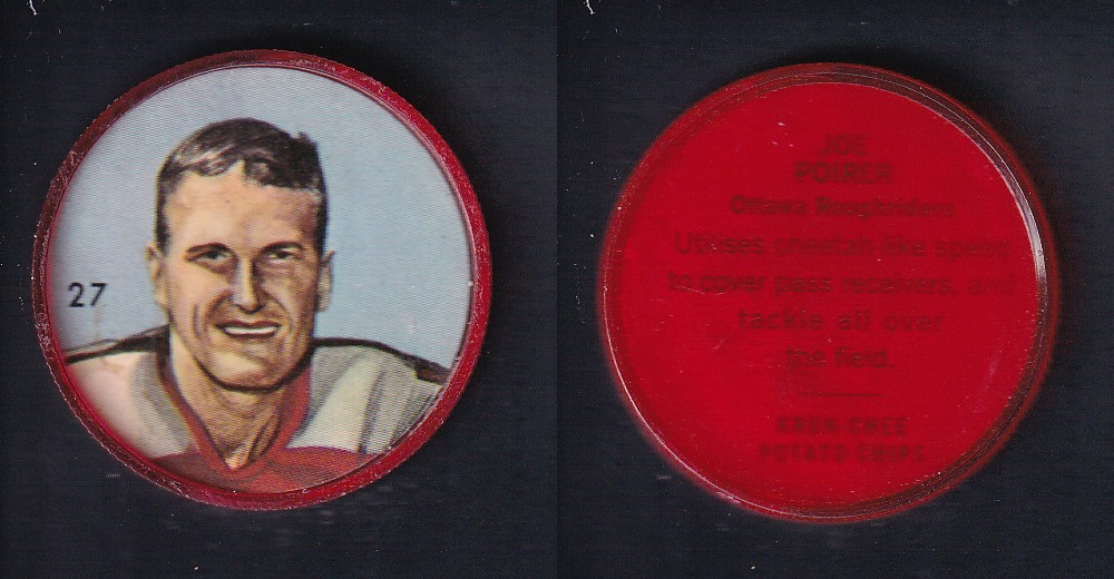 1963 CFL NALLEY'S FOOTBALL COIN #27 J. POIRIER photo 1963 CFL NALLEY'S FOOTBALL COIN #27 J. POIRIER photo