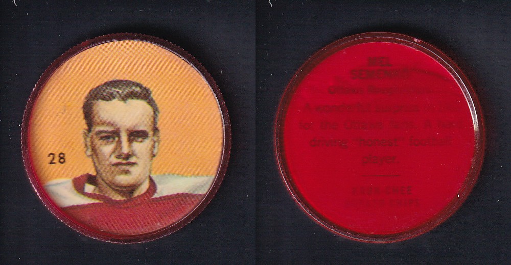 1963 CFL NALLEY'S FOOTBALL COIN #28 M. SEMENKO photo 1963 CFL NALLEY'S FOOTBALL COIN #28 M. SEMENKO photo
