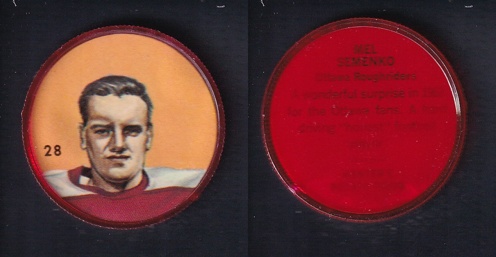 1963 CFL NALLEY'S FOOTBALL COIN #28 M. SEMENKO photo 1963 CFL NALLEY'S FOOTBALL COIN #28 M. SEMENKO photo