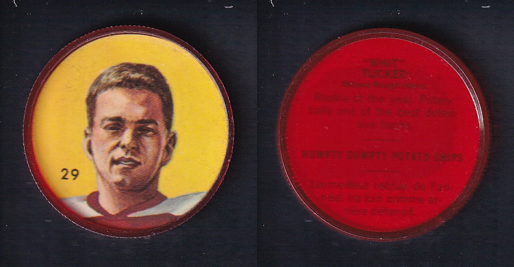 1963 CFL NALLEY'S FOOTBALL COIN #29 W. TUCKER photo 1963 CFL NALLEY'S FOOTBALL COIN #29 W. TUCKER photo