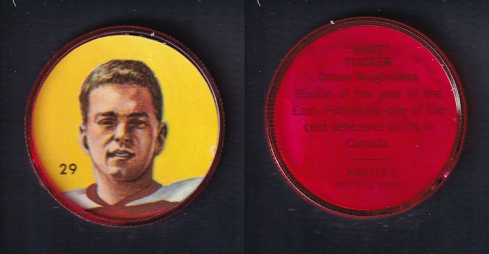 1963 CFL NALLEY'S FOOTBALL COIN #29 W. TUCKER photo 1963 CFL NALLEY'S FOOTBALL COIN #29 W. TUCKER photo