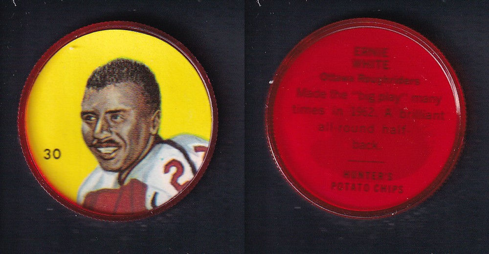 1963 CFL NALLEY'S FOOTBALL COIN #30 E. WHITE photo 1963 CFL NALLEY'S FOOTBALL COIN #30 E. WHITE photo