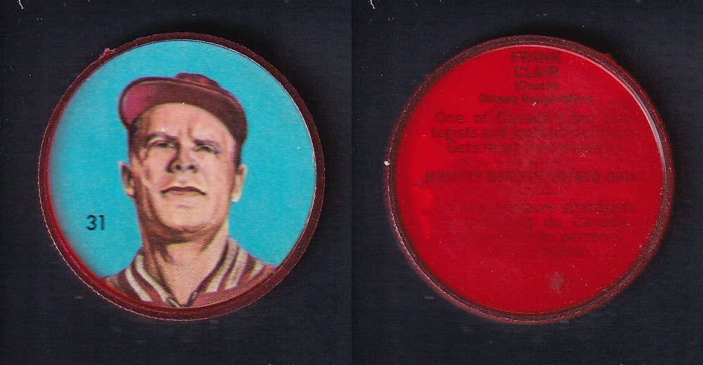 1963 CFL NALLEY'S FOOTBALL COIN #31 F. CLAIR photo 1963 CFL NALLEY'S FOOTBALL COIN #31 F. CLAIR photo