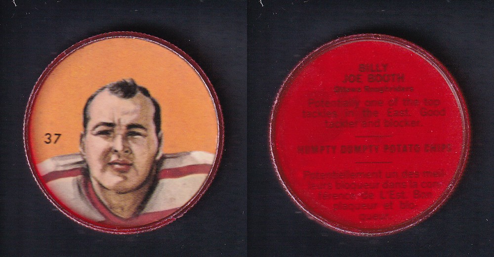 1963 CFL NALLEY'S FOOTBALL COIN #37 J. BOOTH photo 1963 CFL NALLEY'S FOOTBALL COIN #37 J. BOOTH photo