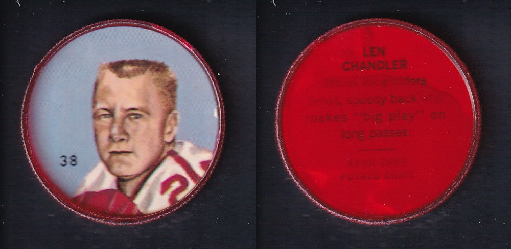 1963 CFL NALLEY'S FOOTBALL COIN #38 L. CHANDLER photo 1963 CFL NALLEY'S FOOTBALL COIN #38 L. CHANDLER photo