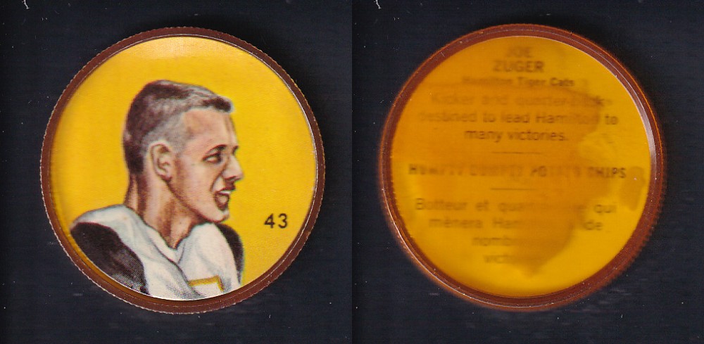 1963 CFL NALLEY'S FOOTBALL COIN #43 J. ZUGER photo 1963 CFL NALLEY'S FOOTBALL COIN #43 J. ZUGER photo