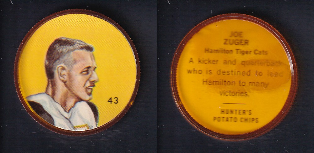 1963 CFL NALLEY'S FOOTBALL COIN #43 J. ZUGER photo 1963 CFL NALLEY'S FOOTBALL COIN #43 J. ZUGER photo