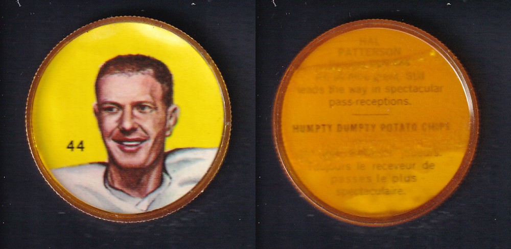 1963 CFL NALLEY'S FOOTBALL COIN #44 H. PATTERSON photo 1963 CFL NALLEY'S FOOTBALL COIN #44 H. PATTERSON photo