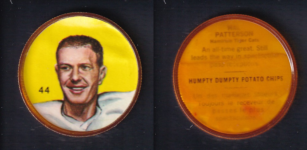 1963 CFL NALLEY'S FOOTBALL COIN #44 H. PATTERSON photo 1963 CFL NALLEY'S FOOTBALL COIN #44 H. PATTERSON photo