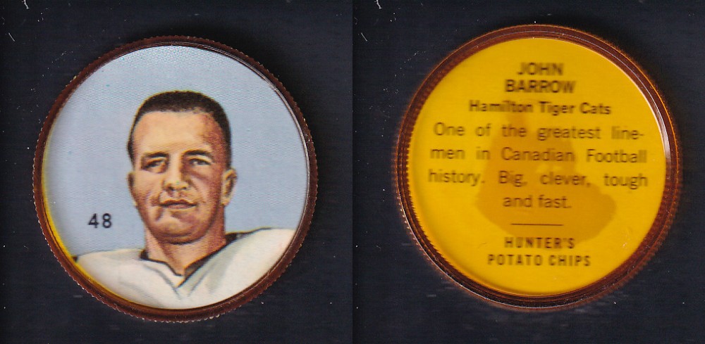 1963 CFL NALLEY'S FOOTBALL COIN #48 J. BARROW photo 1963 CFL NALLEY'S FOOTBALL COIN #48 J. BARROW photo