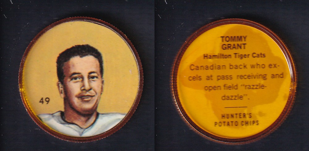 1963 CFL NALLEY'S FOOTBALL COIN #49 T. GRANT photo 1963 CFL NALLEY'S FOOTBALL COIN #49 T. GRANT photo