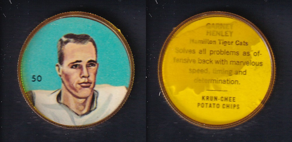 1963 CFL NALLEY'S FOOTBALL COIN #50 G. HENLEY photo 1963 CFL NALLEY'S FOOTBALL COIN #50 G. HENLEY photo