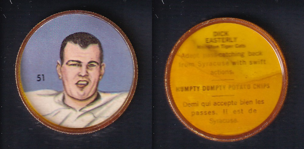 1963 CFL NALLEY'S FOOTBALL COIN #51 D. EASTERLY photo 1963 CFL NALLEY'S FOOTBALL COIN #51 D. EASTERLY photo