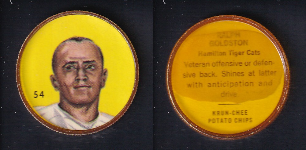 1963 CFL NALLEY'S FOOTBALL COIN #54 R. GOLDSTON photo 1963 CFL NALLEY'S FOOTBALL COIN #54 R. GOLDSTON photo