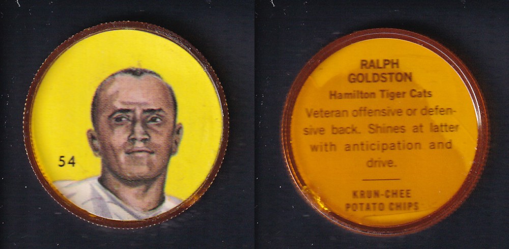 1963 CFL NALLEY'S FOOTBALL COIN #54 R. GOLDSTON photo 1963 CFL NALLEY'S FOOTBALL COIN #54 R. GOLDSTON photo