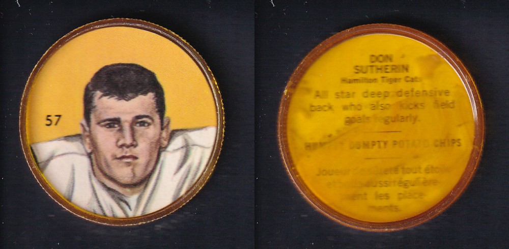 1963 CFL NALLEY'S FOOTBALL COIN #57 D. SUTHERINE photo 1963 CFL NALLEY'S FOOTBALL COIN #57 D. SUTHERINE photo