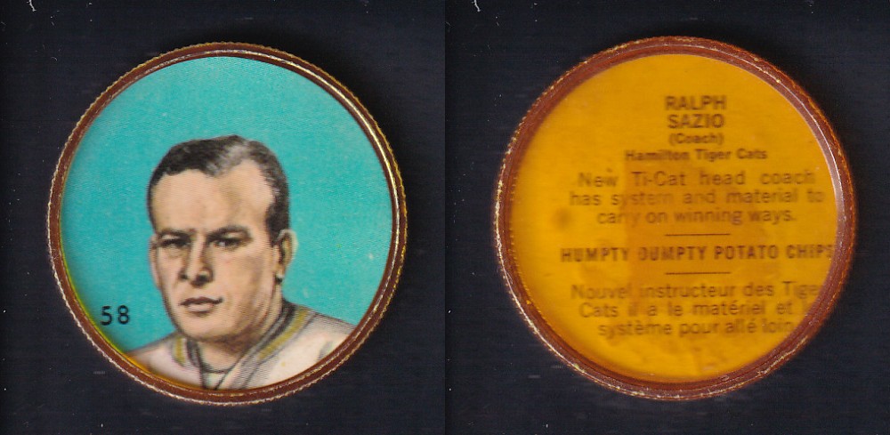 1963 CFL NALLEY'S FOOTBALL COIN #58 R. SAZIO photo 1963 CFL NALLEY'S FOOTBALL COIN #58 R. SAZIO photo