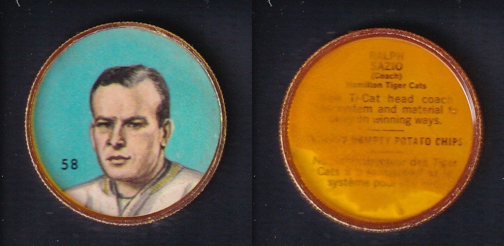 1963 CFL NALLEY'S FOOTBALL COIN #58 R. SAZIO photo 1963 CFL NALLEY'S FOOTBALL COIN #58 R. SAZIO photo