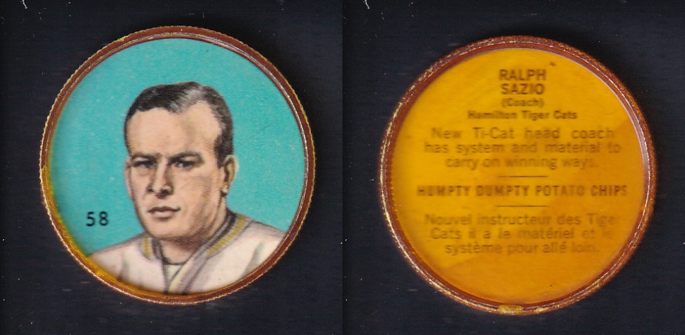 1963 CFL NALLEY'S FOOTBALL COIN #58 R. SAZIO photo 1963 CFL NALLEY'S FOOTBALL COIN #58 R. SAZIO photo
