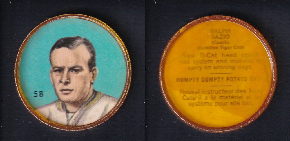 1963 CFL NALLEY'S FOOTBALL COIN #58 R. SAZIO photo 1963 CFL NALLEY'S FOOTBALL COIN #58 R. SAZIO photo