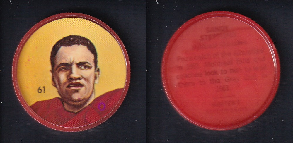 1963 CFL NALLEY'S FOOTBALL COIN #61 S. STEPHENS photo 1963 CFL NALLEY'S FOOTBALL COIN #61 S. STEPHENS photo