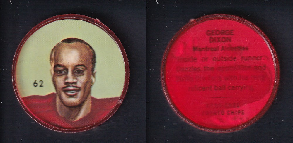1963 CFL NALLEY'S FOOTBALL COIN #62 G. DIXON photo 1963 CFL NALLEY'S FOOTBALL COIN #62 G. DIXON photo