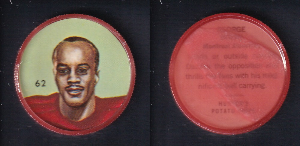 1963 CFL NALLEY'S FOOTBALL COIN #62 G. DIXON photo 1963 CFL NALLEY'S FOOTBALL COIN #62 G. DIXON photo
