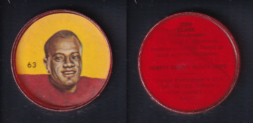 1963 CFL NALLEY'S FOOTBALL COIN #63 D. CLARK photo 1963 CFL NALLEY'S FOOTBALL COIN #63 D. CLARK photo