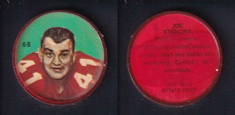 1963 CFL NALLEY'S FOOTBALL COIN #68 J. STRACINA photo 1963 CFL NALLEY'S FOOTBALL COIN #68 J. STRACINA photo