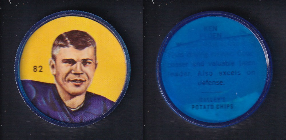 1963 CFL NALLEY'S FOOTBALL COIN #82 K. PLOEN photo 1963 CFL NALLEY'S FOOTBALL COIN #82 K. PLOEN photo