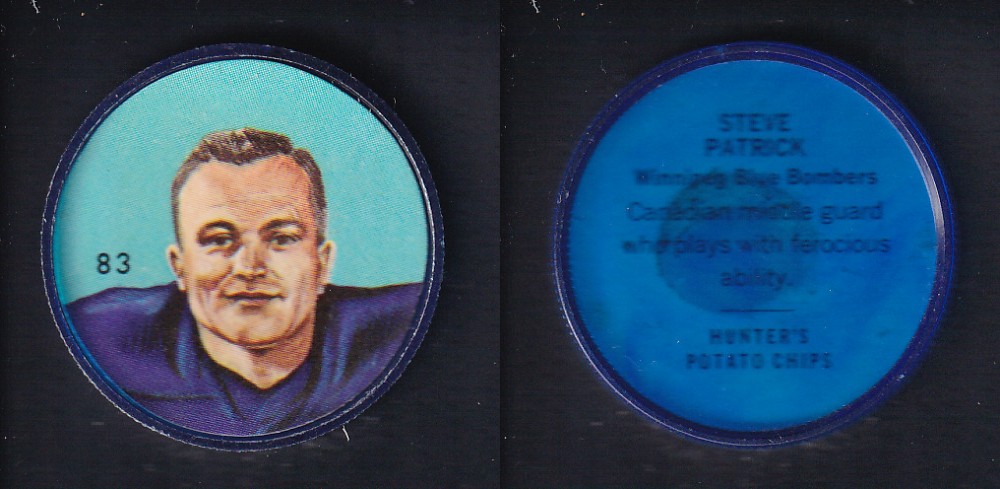 1963 CFL NALLEY'S FOOTBALL COIN #83 S. PATRICK photo 1963 CFL NALLEY'S FOOTBALL COIN #83 S. PATRICK photo