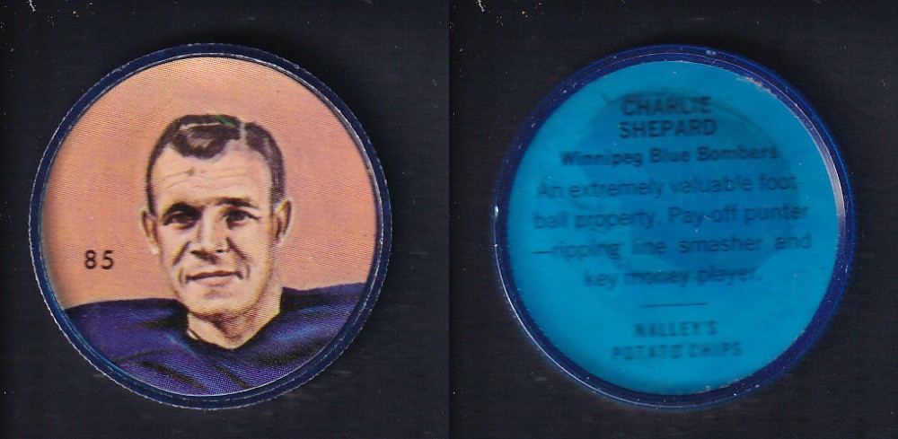1963 CFL NALLEY'S FOOTBALL COIN #85 C. SHEPARD photo 1963 CFL NALLEY'S FOOTBALL COIN #85 C. SHEPARD photo