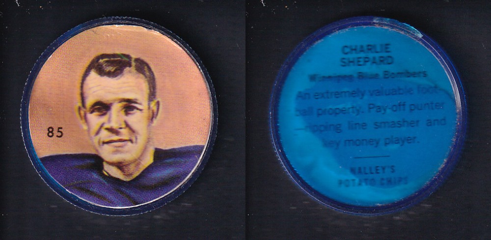 1963 CFL NALLEY'S FOOTBALL COIN #85 C. SHEPARD photo 1963 CFL NALLEY'S FOOTBALL COIN #85 C. SHEPARD photo