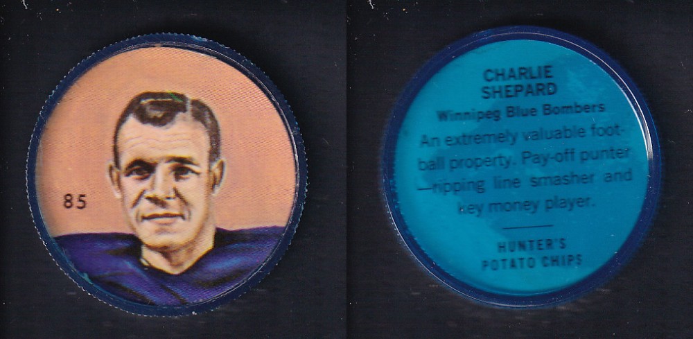 1963 CFL NALLEY'S FOOTBALL COIN #85 C. SHEPARD photo 1963 CFL NALLEY'S FOOTBALL COIN #85 C. SHEPARD photo