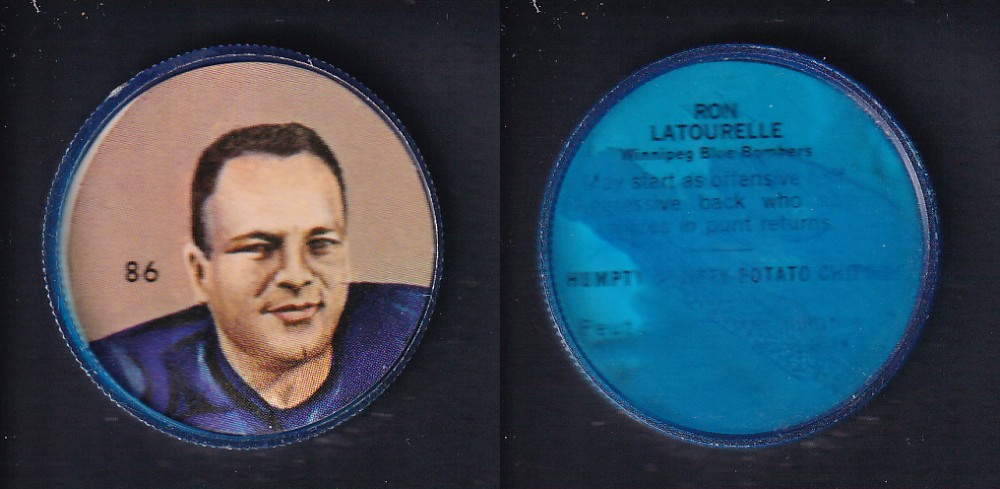 1963 CFL NALLEY'S FOOTBALL COIN #86 R. LATOURELLE photo 1963 CFL NALLEY'S FOOTBALL COIN #86 R. LATOURELLE photo