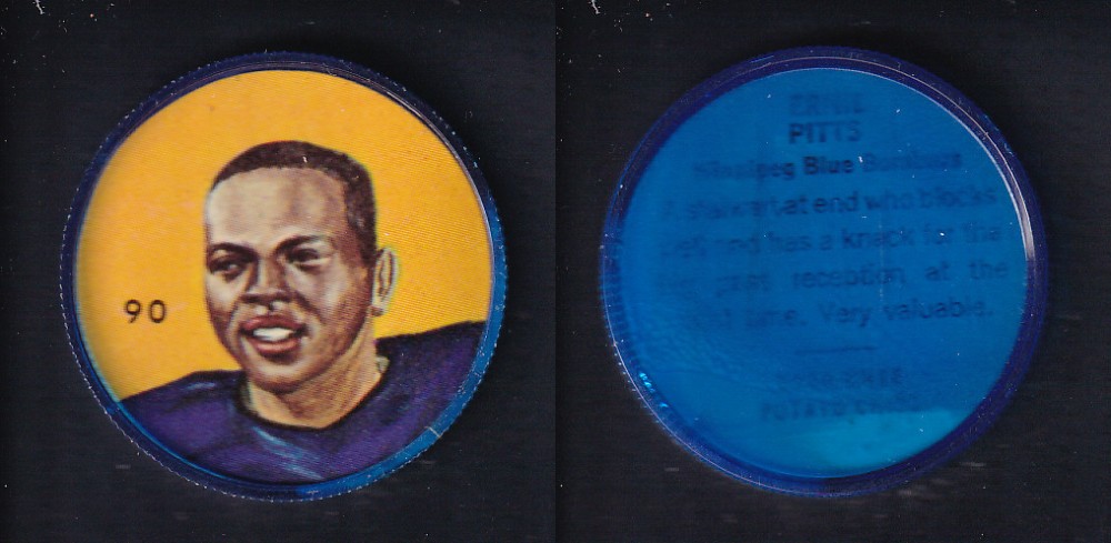 1963 CFL NALLEY'S FOOTBALL COIN #90 E. PITTS photo 1963 CFL NALLEY'S FOOTBALL COIN #90 E. PITTS photo