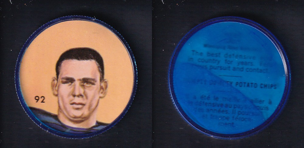 1963 CFL NALLEY'S FOOTBALL COIN #92 H. GRAY photo 1963 CFL NALLEY'S FOOTBALL COIN #92 H. GRAY photo