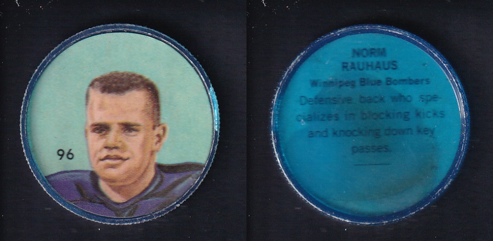 1963 CFL NALLEY'S FOOTBALL COIN #96 N. RAUHAUS photo 1963 CFL NALLEY'S FOOTBALL COIN #96 N. RAUHAUS photo