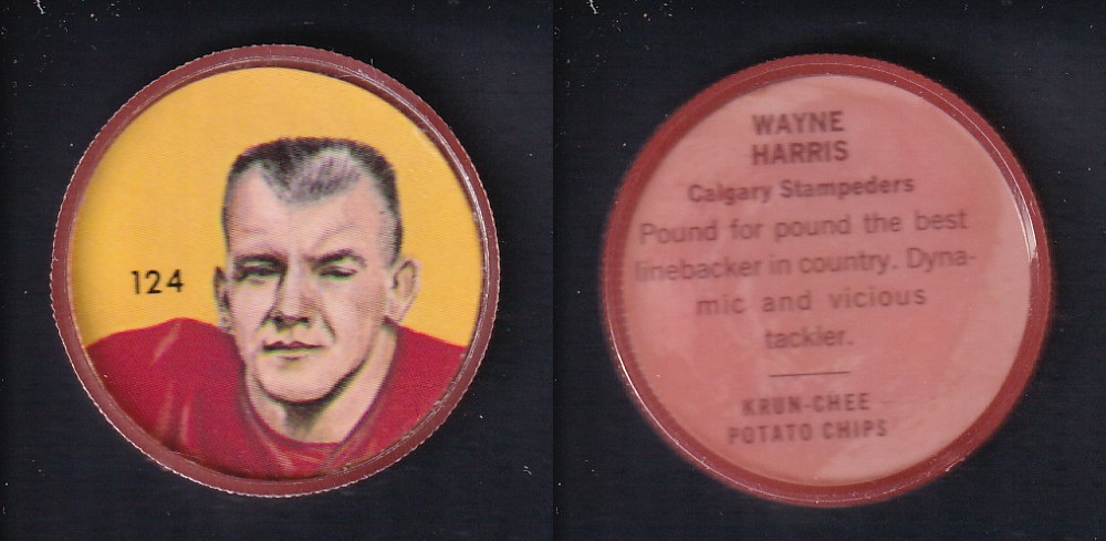 1963 CFL NALLEY'S FOOTBALL COIN #124 W. HARRIS photo 1963 CFL NALLEY'S FOOTBALL COIN #124 W. HARRIS photo