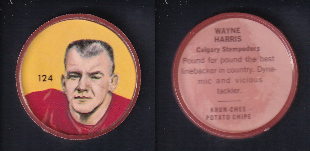 1963 CFL NALLEY'S FOOTBALL COIN #124 W. HARRIS photo 1963 CFL NALLEY'S FOOTBALL COIN #124 W. HARRIS photo