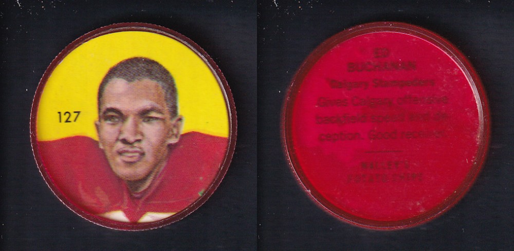 1963 CFL NALLEY'S FOOTBALL COIN #127 E. BUCHANAN photo 1963 CFL NALLEY'S FOOTBALL COIN #127 E. BUCHANAN photo