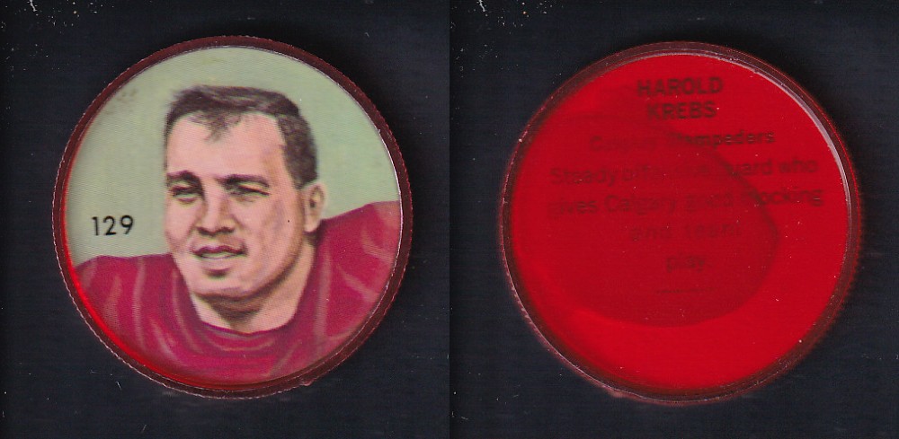 1963 CFL NALLEY'S FOOTBALL COIN #129 H. KREBS photo 1963 CFL NALLEY'S FOOTBALL COIN #129 H. KREBS photo