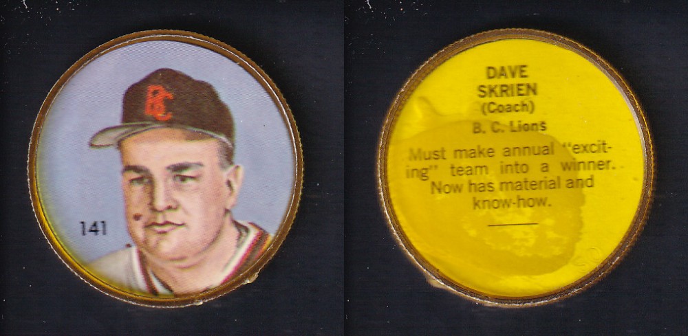 1963 CFL NALLEY'S FOOTBALL COIN #141 D. SKRIEN photo 1963 CFL NALLEY'S FOOTBALL COIN #141 D. SKRIEN photo