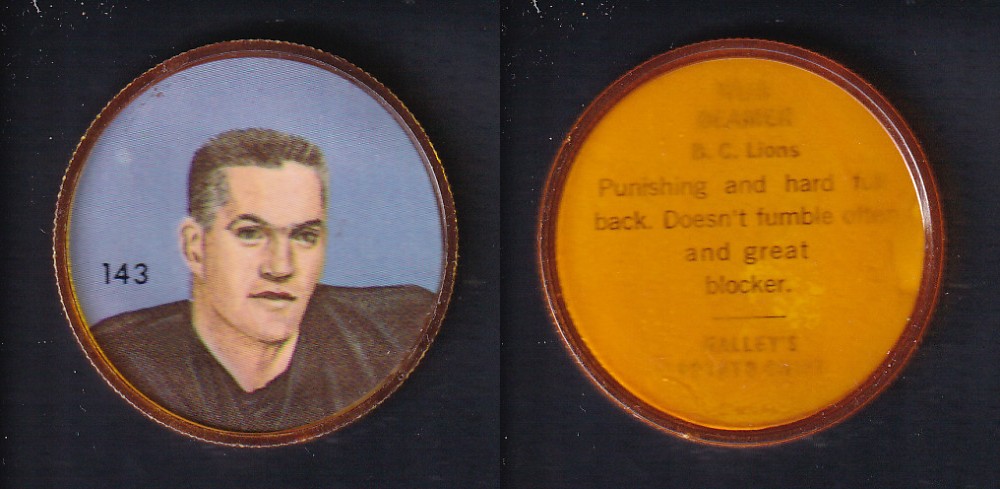 1963 CFL NALLEY'S FOOTBALL COIN #143 N. BEAMER photo 1963 CFL NALLEY'S FOOTBALL COIN #143 N. BEAMER photo
