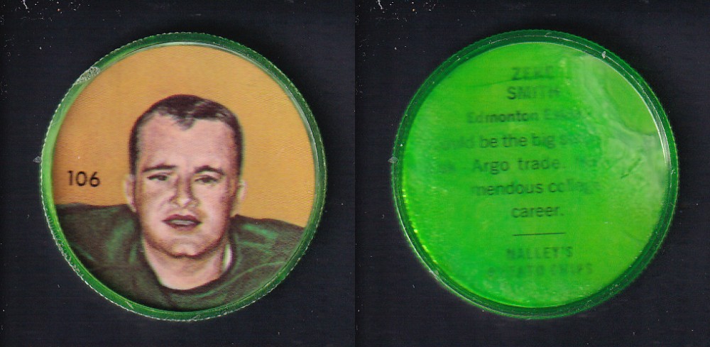 1963 CFL NALLEY'S FOOTBALL COIN #106 Z. SMITH photo 1963 CFL NALLEY'S FOOTBALL COIN #106 Z. SMITH photo