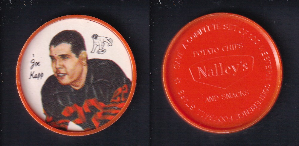1964 CFL NALLEY'S FOOTBALL COIN #1 J. KAPP photo 1964 CFL NALLEY'S FOOTBALL COIN #1 J. KAPP photo