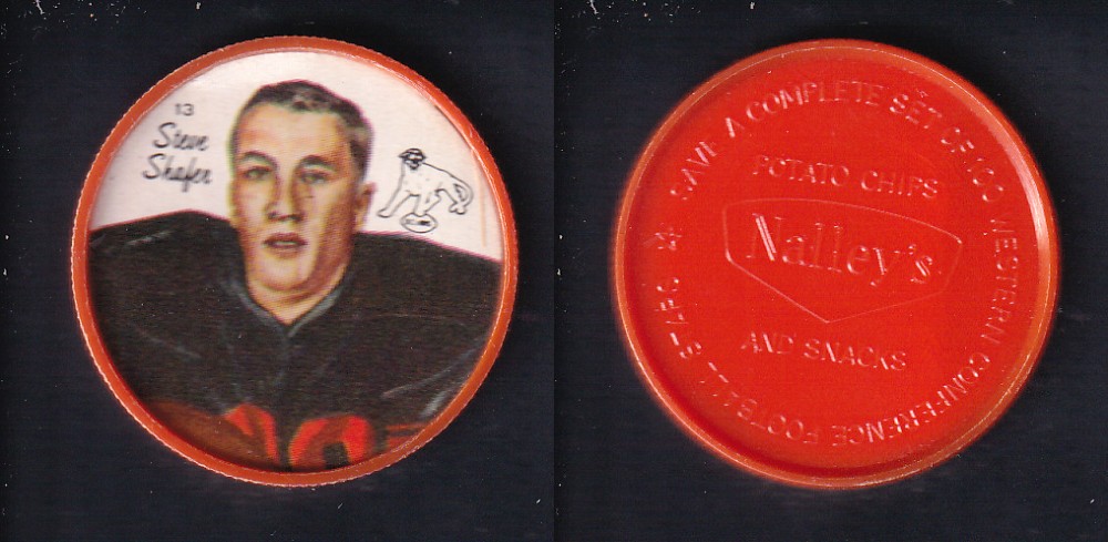 1964 CFL NALLEY'S FOOTBALL COIN #13 S. SHAFER photo 1964 CFL NALLEY'S FOOTBALL COIN #13 S. SHAFER photo